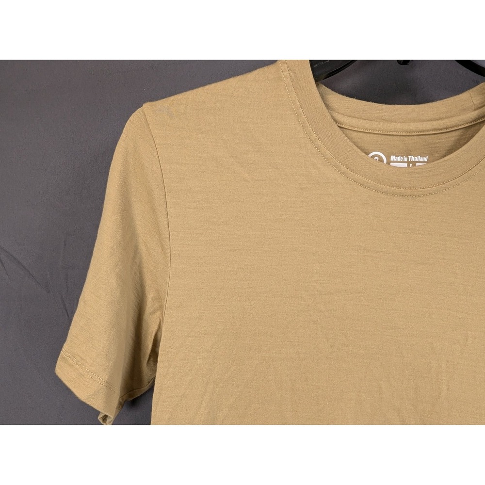 Outlier NYC Merino Wool Crew Neck T-Shirt Men's Size Large Tan Khaki Mustard ... - Picture 2 of 12